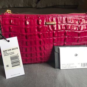 BRAHMIN DAISY Fuchsia La Scala Leather Wristlet NWT